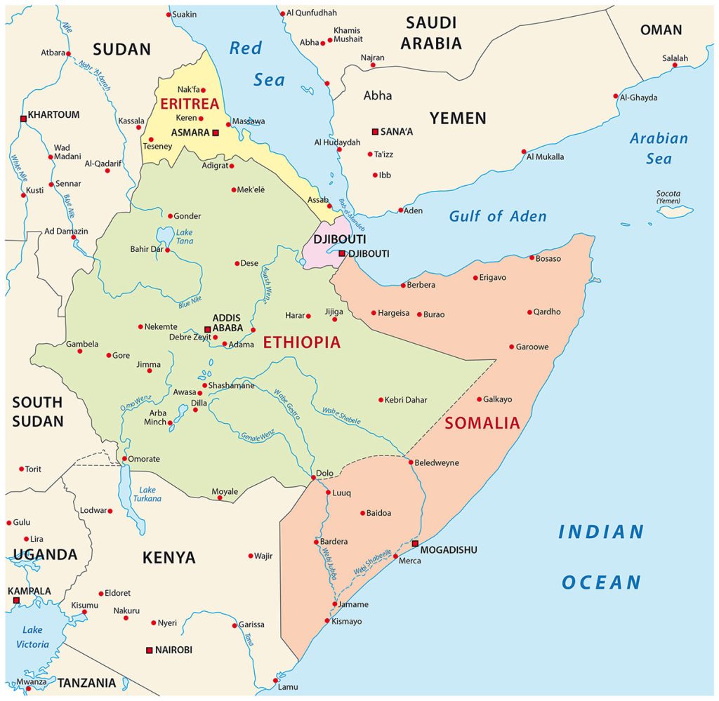 Map of Horn of Africa